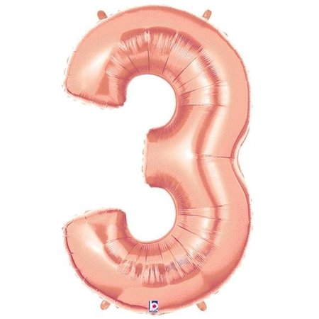 LOFTUS INTERNATIONAL Loftus International B1-5843RG Megaloon Number 3 Rose Gold Balloon B1-5843RG